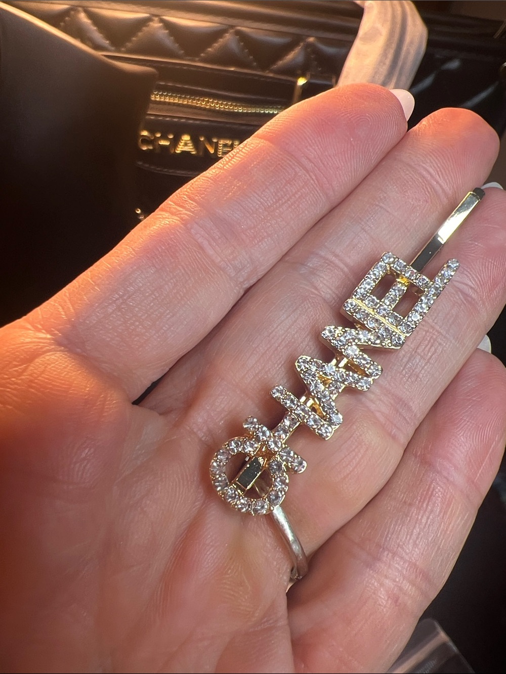 Crystal Nameplate Hair Pin - Silver "CHARM" Style - Picture 3 of 6